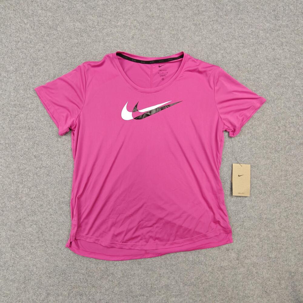 Nike Shirt Womens Medium Pink Dri-FIT Short Sleeve Running Athletic Top